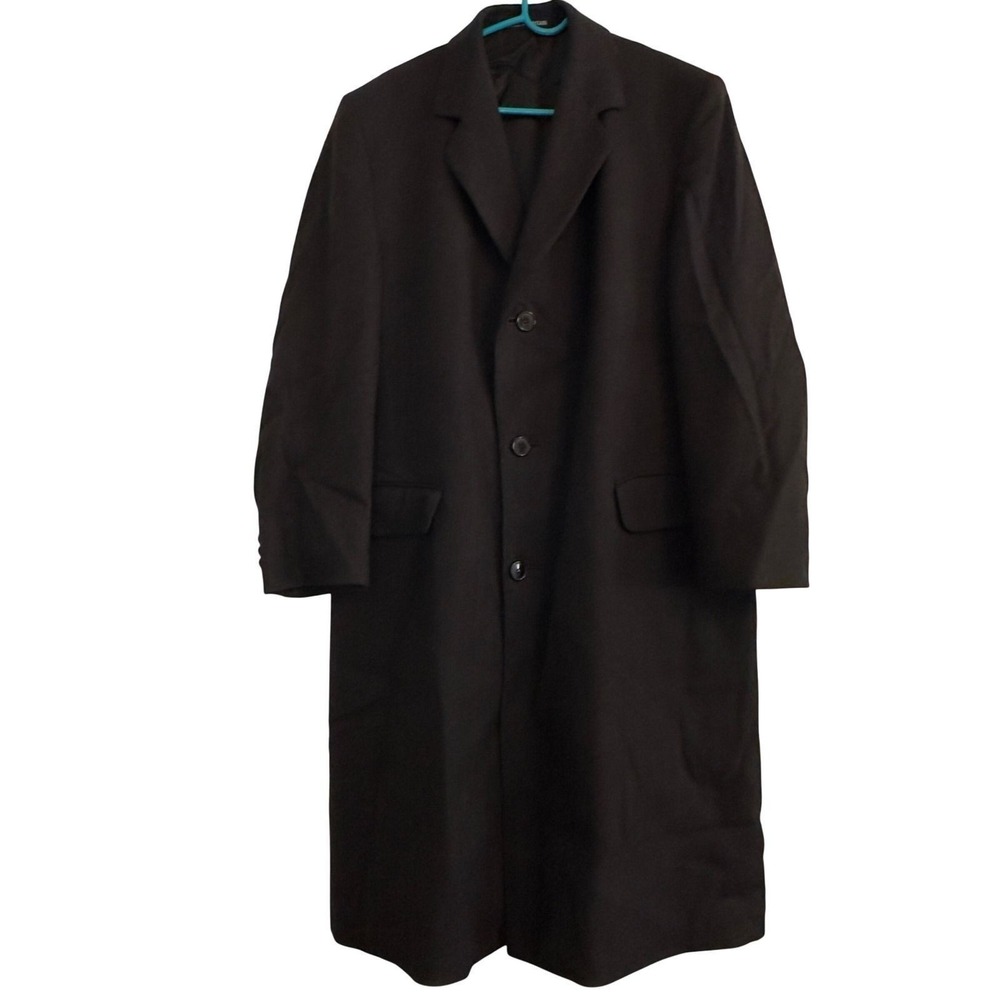 Tom‎ Karle Mens Pure New Wool Herringbone Overcoat Made in Britain Charcoal 42R